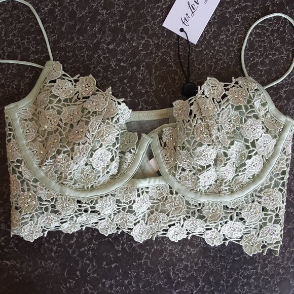For Love And Lemons Other - FOR LOVE AND LEMONS ! Lace Bustier/Bra With Crystal ( M )